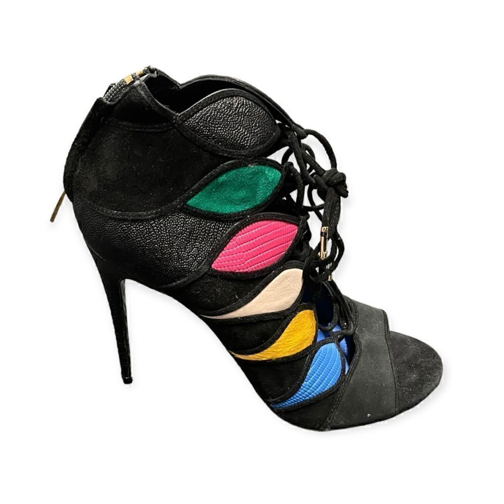 Salvatore Ferragamo Lace-up open toe stiletto booty
